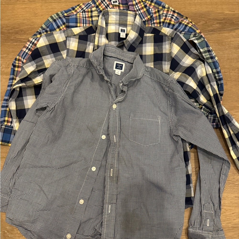 Lot of 3 boys Janie and Jack button ups size 6 and size 7